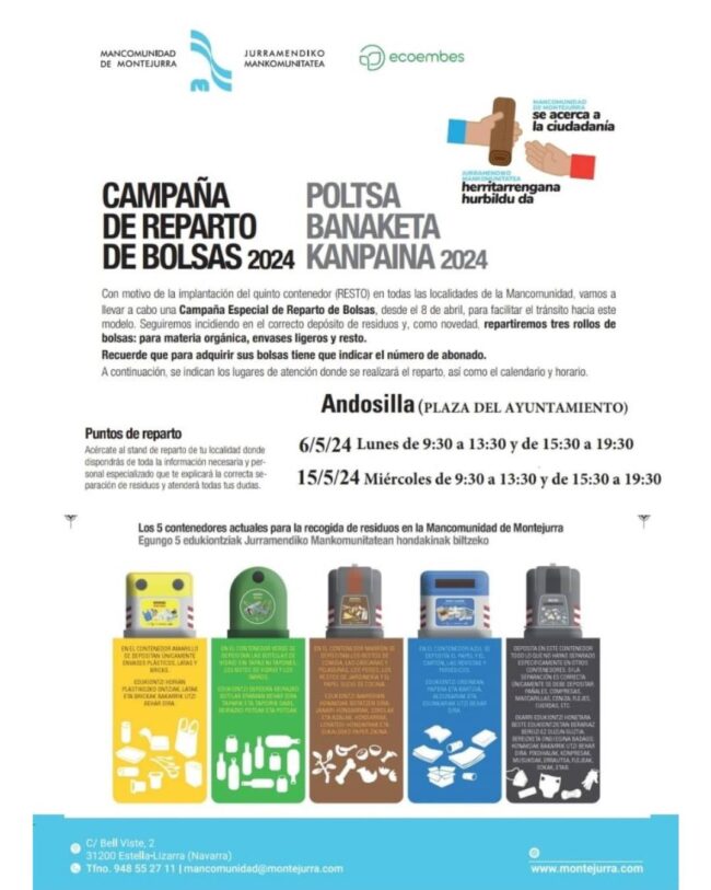 Campaña de reparto de bolsas 2024