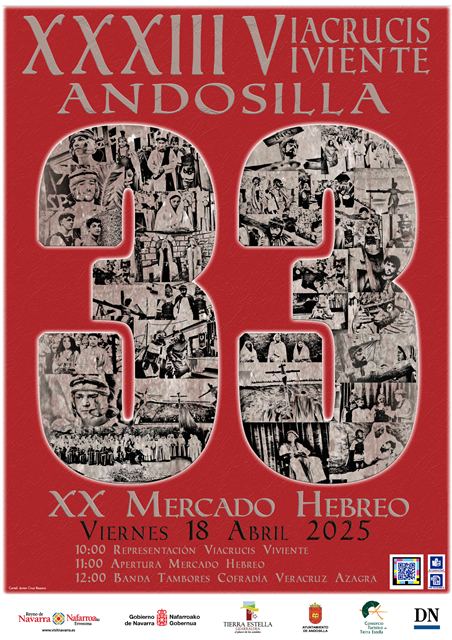 Cartel Mercado hebreo y Viacrucis viviente