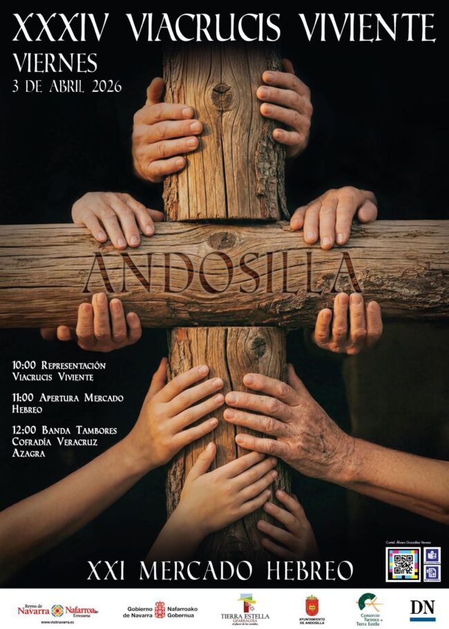 Cartel mercado hebreo y viacrucis